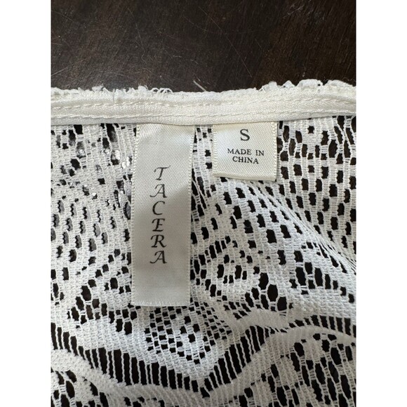 Tacera Women’s Sleeveless Off White Dress with Lace Detail Size Small - Picture 3 of 3